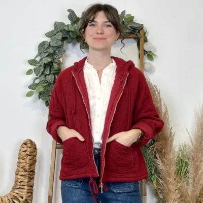 K028- Veste Matelassée Coton (TU) - bordeaux - taille-unique