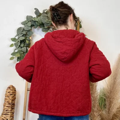 K028- Veste Matelassée Coton (TU) - bordeaux - taille-unique
