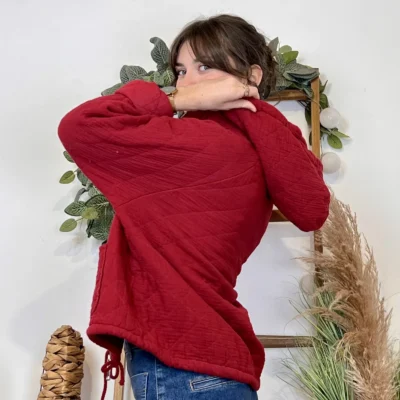 K028- Veste Matelassée Coton (TU) - bordeaux - taille-unique