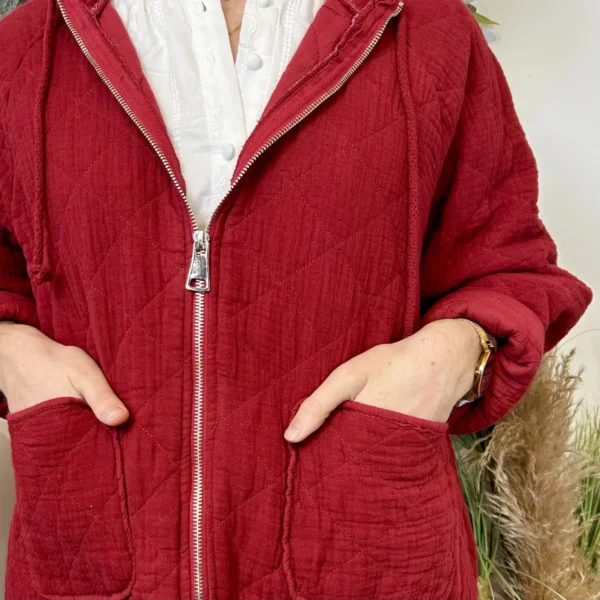 K028- Veste Matelassée Coton (TU) - bordeaux - taille-unique