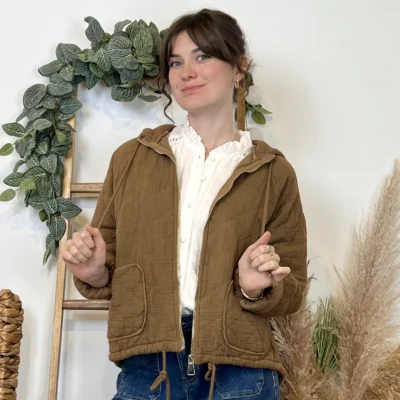 K028- Veste Matelassée Coton (TU) - camel - taille-unique