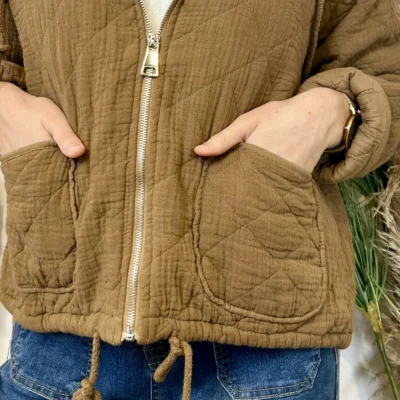 K028- Veste Matelassée Coton (TU) - camel - taille-unique