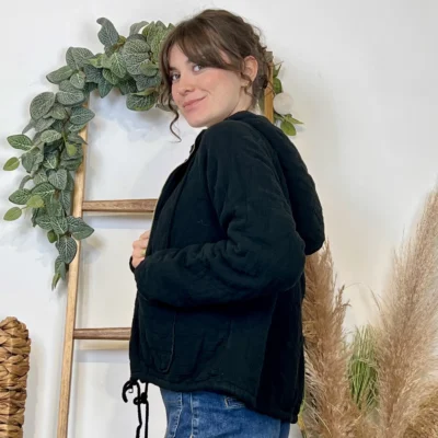 K028- Veste Matelassée Coton (TU) - noir - taille-unique