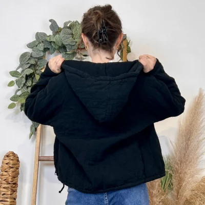 K028- Veste Matelassée Coton (TU) - noir - taille-unique