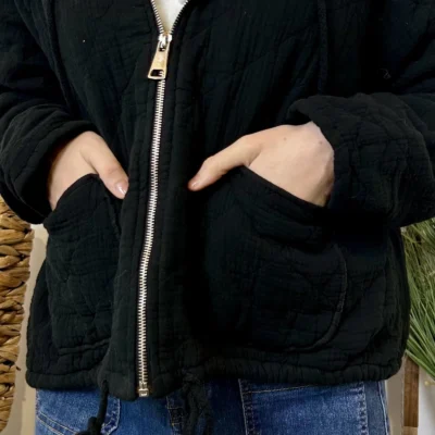 K028- Veste Matelassée Coton (TU) - noir - taille-unique