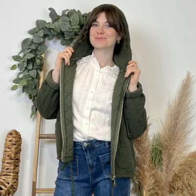 K028- Veste Matelassée Coton (TU) - kaki - taille-unique