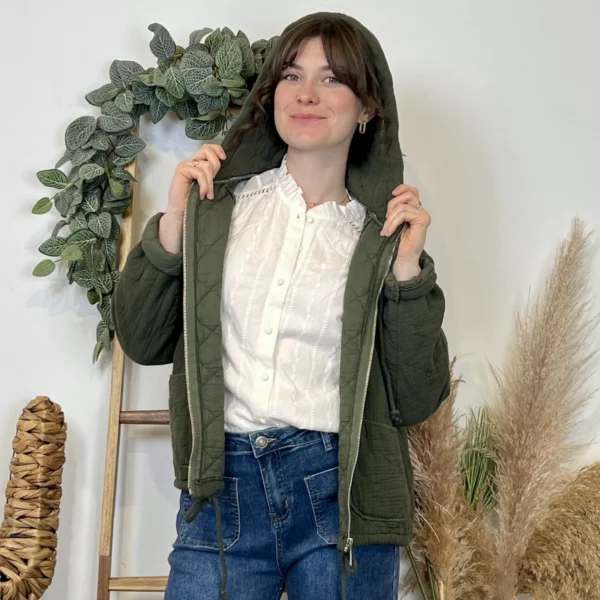 K028- Veste Matelassée Coton (TU) - kaki - taille-unique