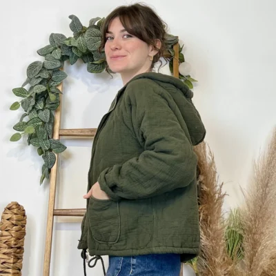 K028- Veste Matelassée Coton (TU) - kaki - taille-unique