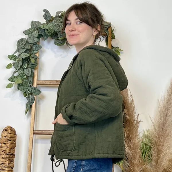 K028- Veste Matelassée Coton (TU) - kaki - taille-unique