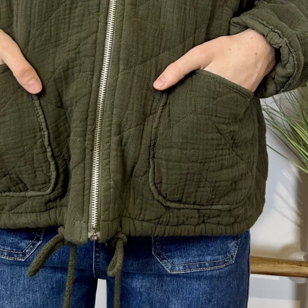 K028- Veste Matelassée Coton (TU) - kaki - taille-unique