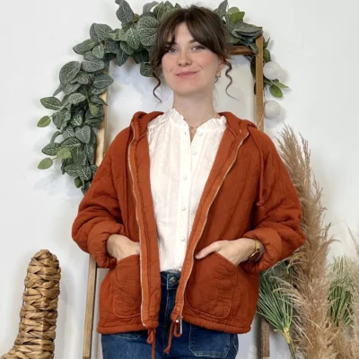 K028- Veste Matelassée Coton (TU) - rouille - taille-unique