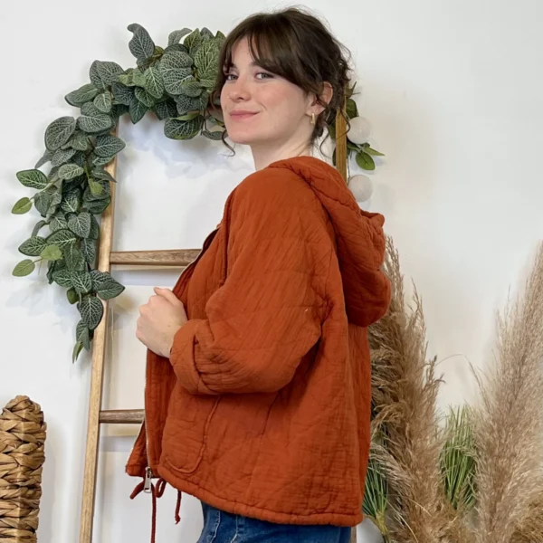 K028- Veste Matelassée Coton (TU) - rouille - taille-unique