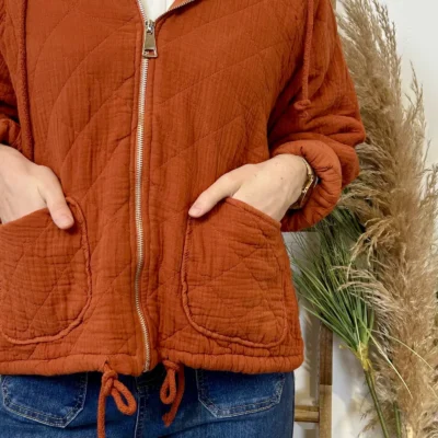 K028- Veste Matelassée Coton (TU) - rouille - taille-unique