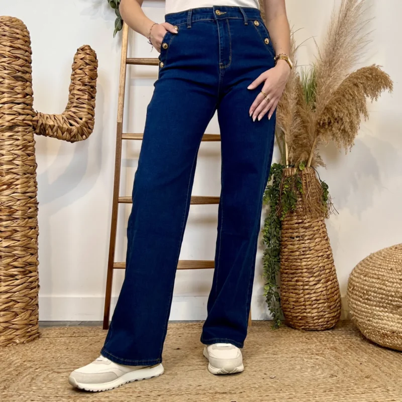W109- Jean Flare (T36-T44) - denim-fonce - 44