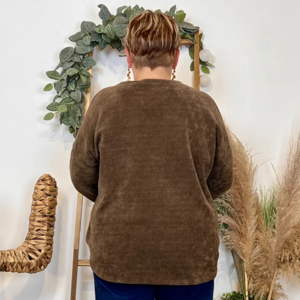 Z076- Sweat velours «Rock» (Gt) 🇮🇹 - marron - taille-unique