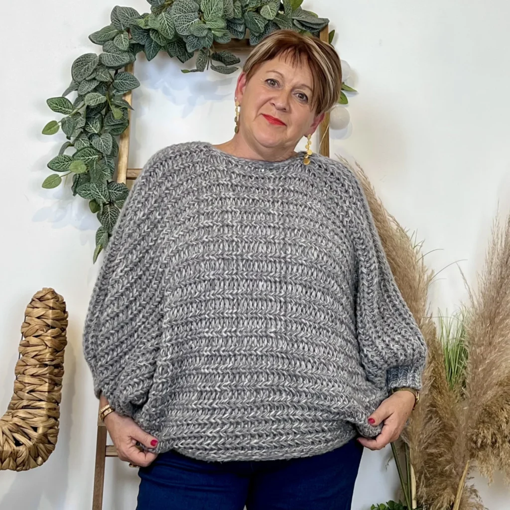 Pull Noeud réversible (Tu) - gris-chine - taille-unique-grande-taille