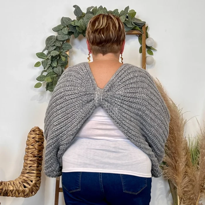 Pull nœud réversible femme - gris - taille-unique-grande-taille