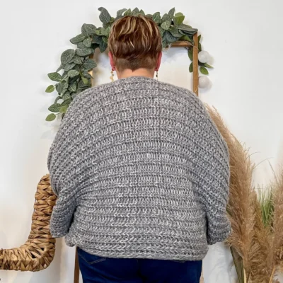 Z079- Pull Noeud réversible (Tu) 🇮🇹 - gris - taille-unique-grande-taille