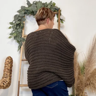 Z079- Pull Noeud réversible (Tu) 🇮🇹 - marron - taille-unique-grande-taille