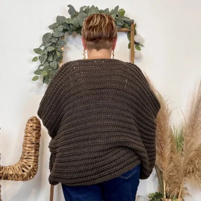 Z079- Pull Noeud réversible (Tu) 🇮🇹 - marron - taille-unique-grande-taille