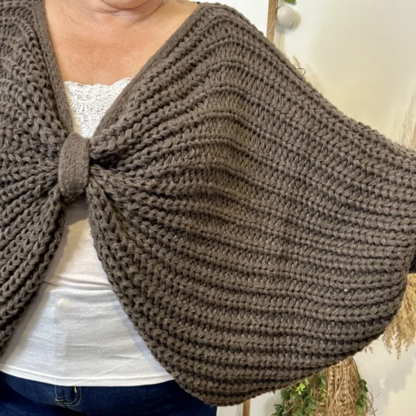 Z079- Pull Noeud réversible (Tu) 🇮🇹 - marron - taille-unique-grande-taille