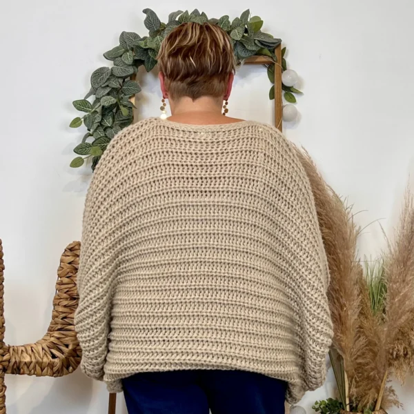 Z079- Pull Noeud réversible (Tu) 🇮🇹 - taupe - taille-unique-grande-taille