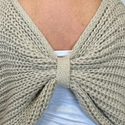 Z079- Pull Noeud réversible (Tu) 🇮🇹 - taupe - taille-unique-grande-taille