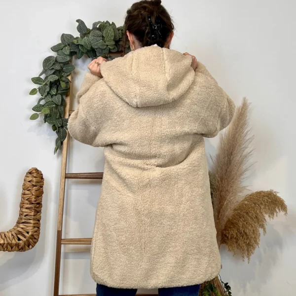 K033- Doudoune réversible à capuche - ecru - 42