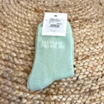 Chaussettes paillettes "Maman d'Amour" - vert-deau - sans-taille