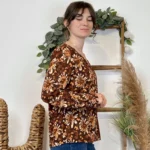 Chemise imprimé automnal (T36-T38) - marron - 38