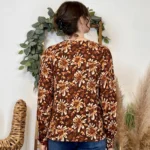 Chemise imprimé automnal (T36-T38) - marron - 38