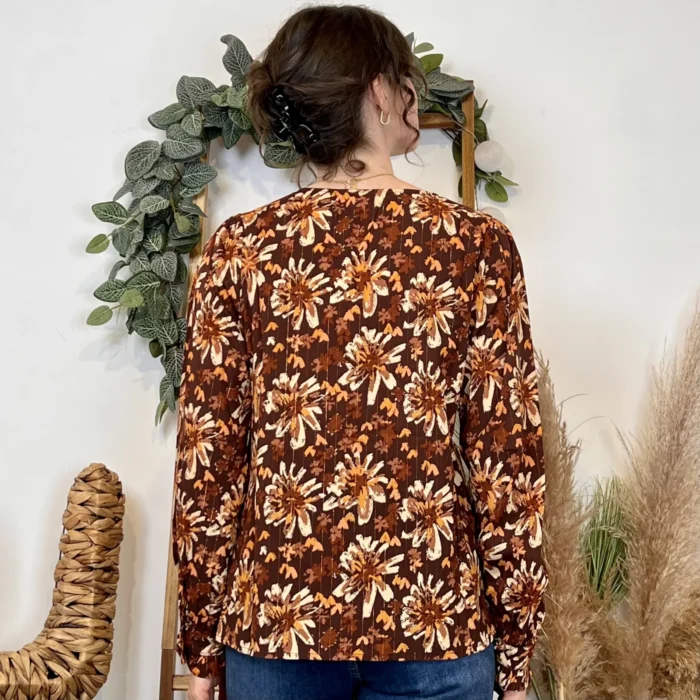 Chemise imprimé automnal (T36-T38) - marron - 38