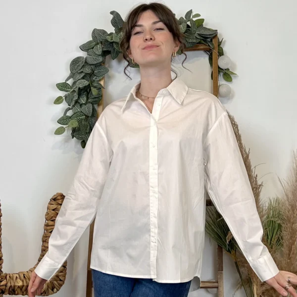 K012- Chemise unie (T36-T42) - blanc - 42