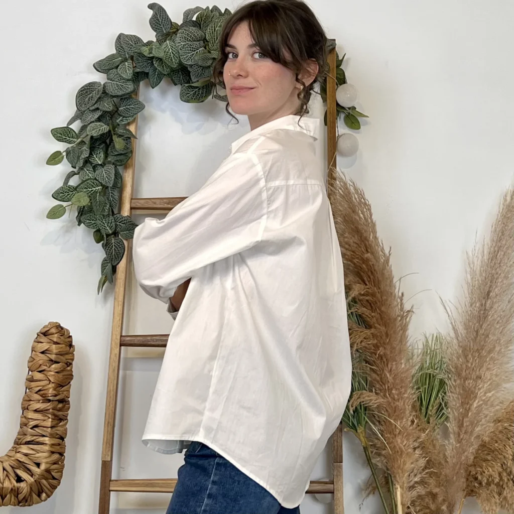 K012- Chemise unie (T36-T42) - blanc - 42