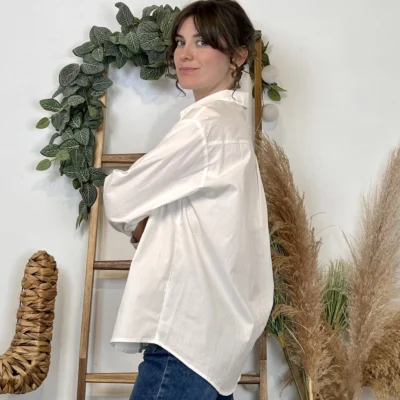 K012- Chemise unie (T36-T42) - blanc - 42