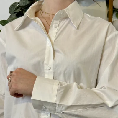 K012- Chemise unie (T36-T42) - blanc - 42