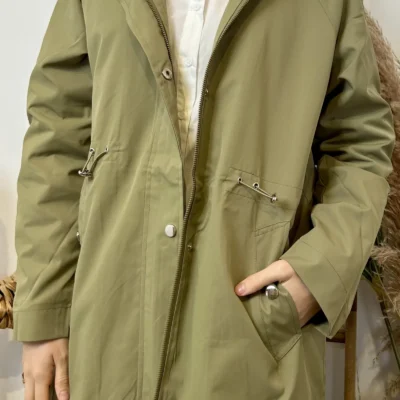 K008-Imperméable mi-long - kaki - 44