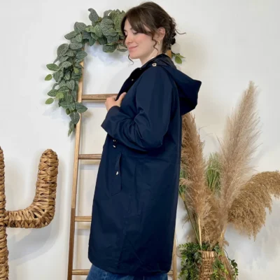 K008-Imperméable mi-long - marine - 44