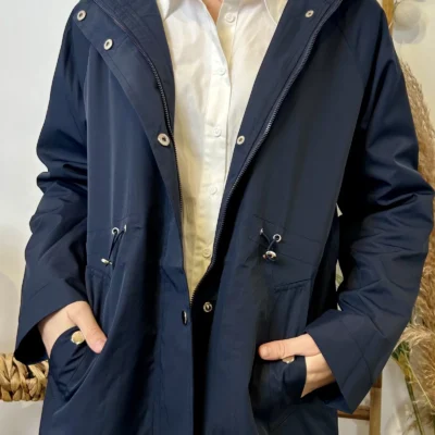 K008-Imperméable mi-long - marine - 44