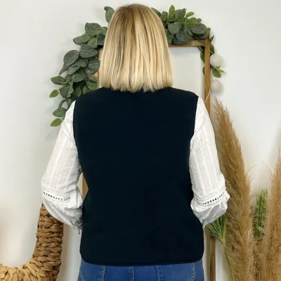 J914- Gilet sans manche moutonné (T40-T48) - marine - 48