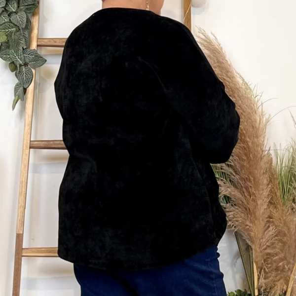 Z076- Sweat velours «Rock» (Gt) 🇮🇹 - noir - taille-unique