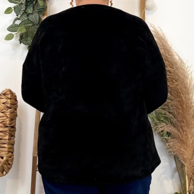 Z076- Sweat velours «Rock» (Gt) 🇮🇹 - noir - taille-unique