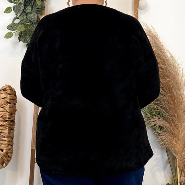 Z076- Sweat velours «Rock» (Gt) 🇮🇹 - noir - taille-unique