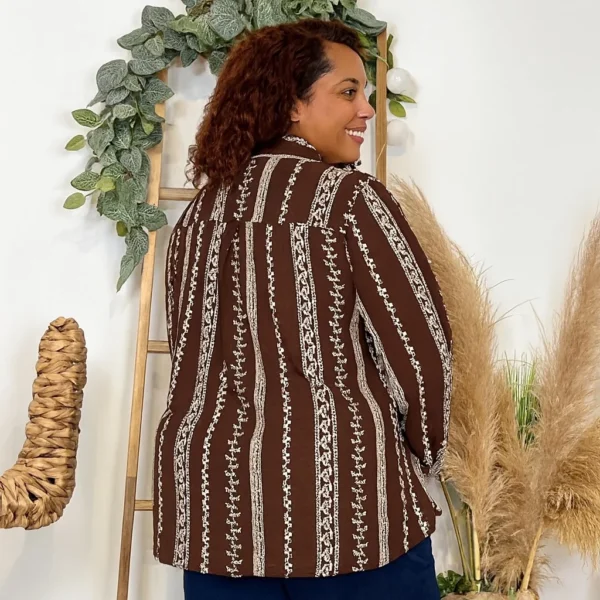 J942 - Chemise fantaise By One (T40-T48) - marron - 48