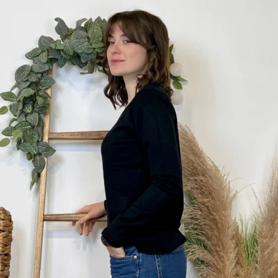 Y372- Pull FIN sans laine «Voggo» (T36-T48) - noir - 44