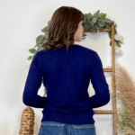 Pull fin col V femme VOGGO T36-T46 - marine - 44
