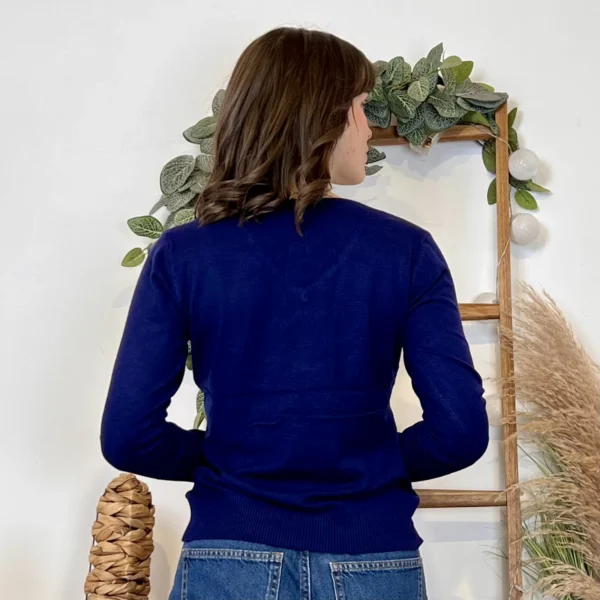 Y372- Pull FIN sans laine «Voggo» (T36-T48) - marine - 44