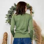 Pull fin col rond femme VOGGO T36-T46 - kaki - 44