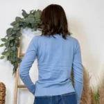 Pull fin col rond femme VOGGO T36-T46 - bleu-ciel - 44