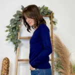 Pull fin col rond femme VOGGO T36-T46 - marine - 44
